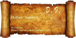Dufek Imbert névjegykártya